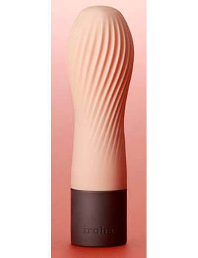 Персиковый рифленый мини-вибратор IROHA ZEN HANACHA - 12,7 см.