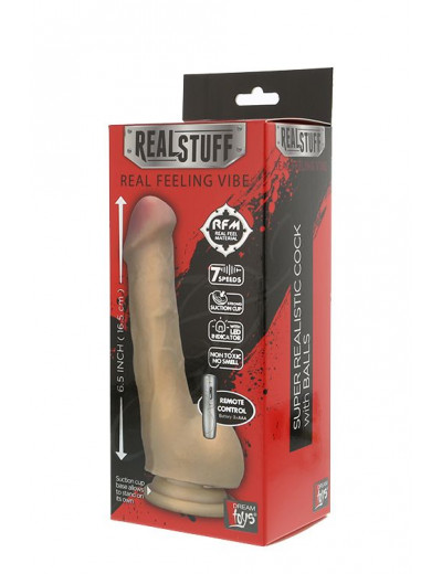 Реалистичны вибромассажёр на присоске REALSTUFF 6.5INCH VIBRATOR III - 16,5 см.