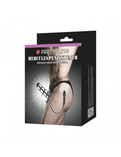 Насадка на пенис со съемным анальным стимулятором Hercules intence anal stimulation