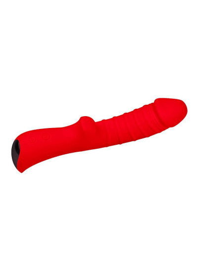 Красный вибромассажер 5  Silicone Wild Passion - 19,1 см.