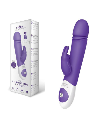 Фиолетовый вибратор с функцией толкания Thrusting Rabbit