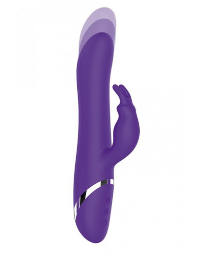 Фиолетовый вибратор-кролик с пуш-эффектом NAGHI NO.39 RECHARGEABLE THRUSTER VIBE - 15 см.