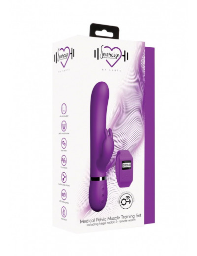 Фиолетовый вибромассажер-кролик Kegel Rabbit с браслетом - 22,5 см.