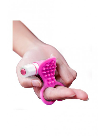 Розовый вибростимулятор с петлями для пальцев SEE YOU FINGERING PINK
