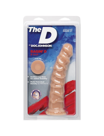 Телесный фаллоимитатор на присоске The D™ Ragin’ D 8  Vanilla - 20,32 см.