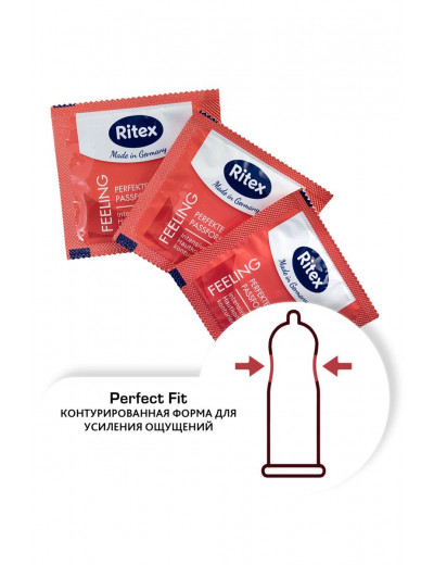 Презервативы анатомической формы с накопителем RITEX PERFECT FIT - 8 шт.