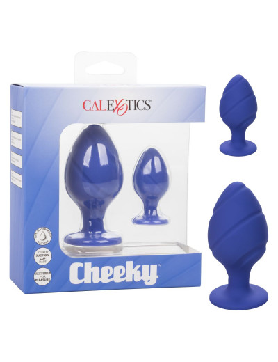 Набор из двух синих анальных пробок Cheeky