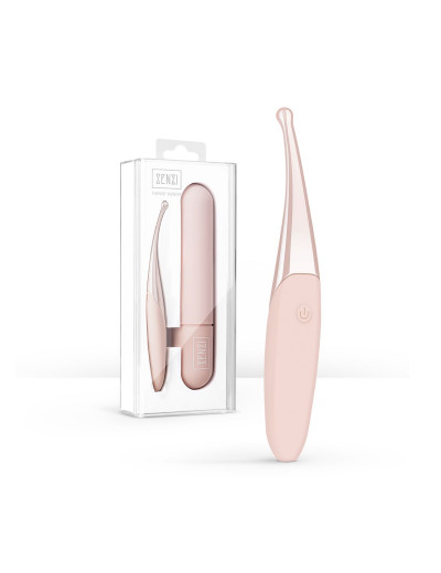 Розовый точечный вибромассажер Senzi Vibrator - 14,7 см.