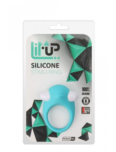 Голубое эрекционное кольцо LIT-UP SILICONE STIMU RING 6