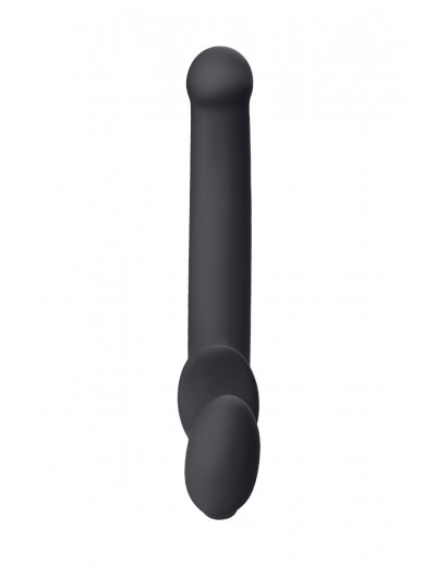 Черный безремневой страпон Silicone Bendable Strap-On M