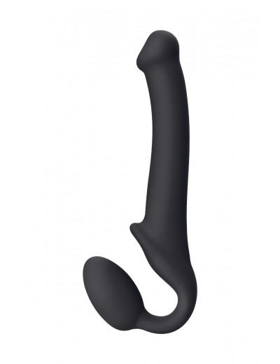 Черный безремневой страпон Silicone Bendable Strap-On M