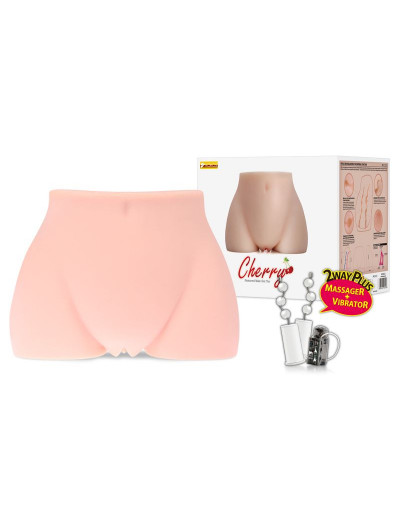 Мастурбатор-полуторс Cherry с вибрацией и двумя любовными тоннелями