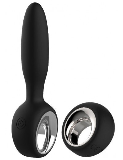 Черный анальный вибромассажер CRIUS REMOTE - 9,5 см.