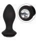 Черная анальная пробка с вибрацией и кристаллом Power Gem Vibrating Crystal Probe - 10,75 см.