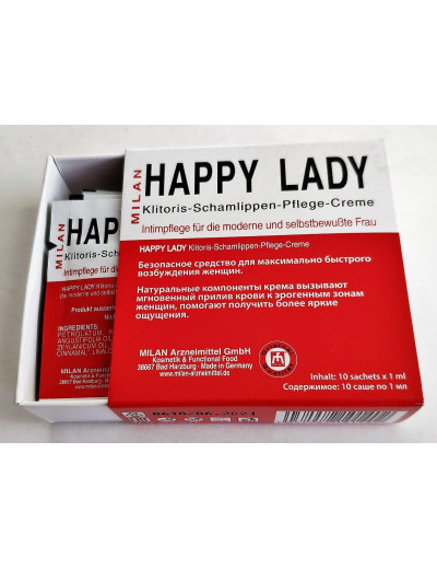 Набор из 10 пробников крема для усиления возбуждения у женщины Happy Lady