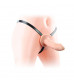 Телесный универсальный полый страпон Unisex Hollow Strap On - 17 см.
