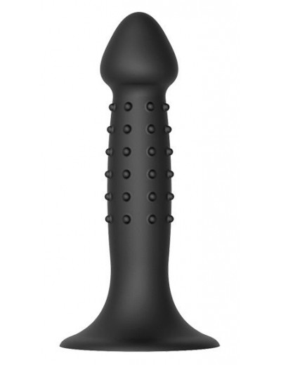 Черный анальный фаллоимитатор NUBBED PLUG - 13,5 см.