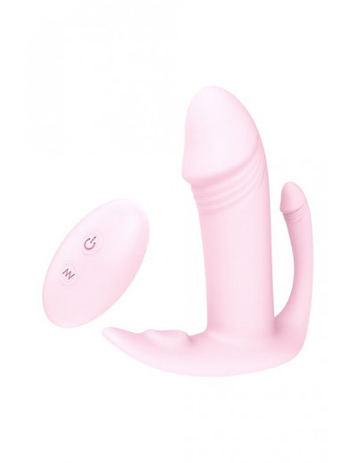 Розовый вибратор REMOTE TRI-PLEASURER