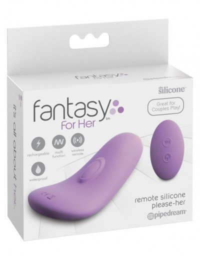 Фиолетовый компактный вибростимулятор Remote Silicone Please-Her