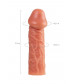 Телесная насадка на фаллос с отверстием для мошонки EXTREME SLEEVE - 17,6 см.