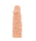 Телесная реалистичная насадка на пенис SUPER STRETCH EXTENDER 5.5INCH - 14 см.