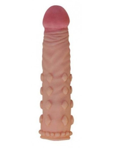 Телесная насадка-фаллос Super-Realistic Penis - 18 см.