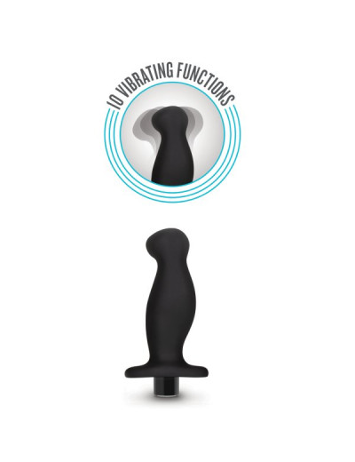 Черный анальный вибромассажёр Silicone Vibrating Prostate Massager 02 - 10,8 см.