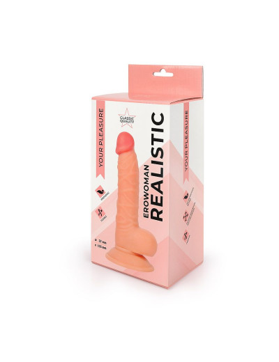 Телесный фаллоимитатор Erowoman - 19,5 см.
