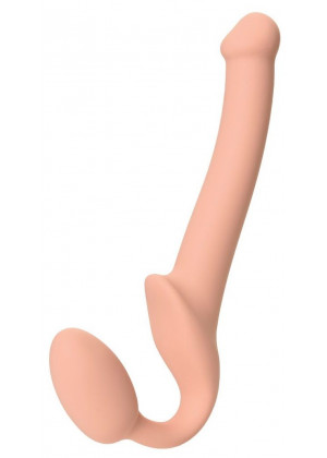 Телесный безремневой страпон Silicone Bendable Strap-On S