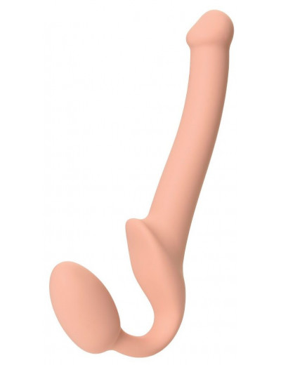 Телесный безремневой страпон Silicone Bendable Strap-On S
