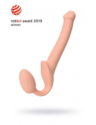 Телесный безремневой страпон Silicone Bendable Strap-On S