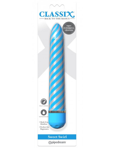 Голубой вибратор Sweet Swirl Vibrator - 21,3 см.