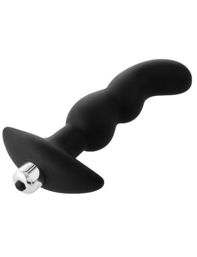 Черная вибропробка для простаты FantASStic Vibrating Prostate Plug - 14,5 см.