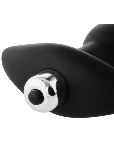 Черная вибропробка для простаты FantASStic Vibrating Prostate Plug - 14,5 см.