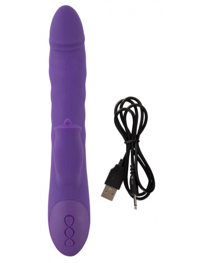 Фиолетовый вибратор-ротатор Thrusting   Rotating - 24,7 см.