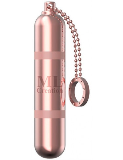 Розовый мини-вибратор на цепочке Glittering Bullet - 9 см.