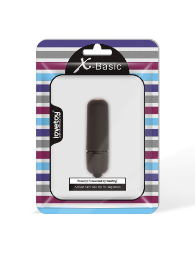 Черная вибропуля X-Basic Bullet Mini 10 speeds - 5,9 см.