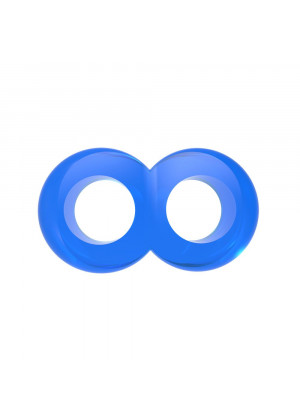 Синее эрекционное кольцо-восьмерка Duo Cock 8 Ball Ring