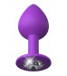 Фиолетовая анальная пробка со стразом Her Little Gem Medium Plug - 8,3 см.