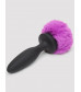 Черная анальная вибропробка Rechargeable Vibrating Bunny Tail Butt Plug Small