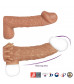 Телесная насадка с усиками и открытой головкой Nude Sleeve L - 14 см.