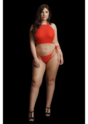 Роскошный комплект Festive Rhinestone Top and Thong со стразами