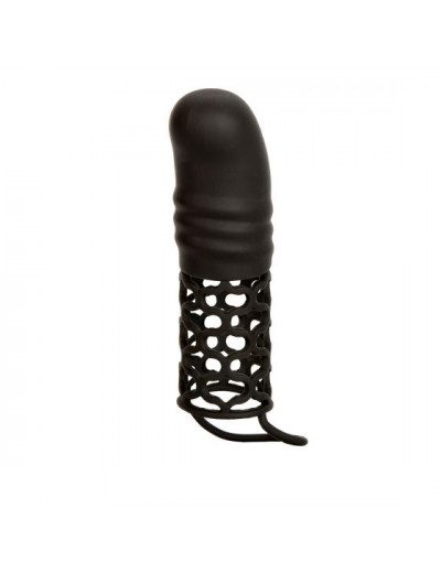 Черная удлиняющая насадка на пенис Silicone 2 Extension - 14,5 см.