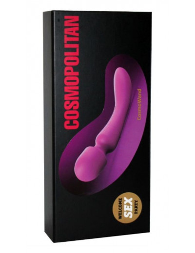 Розовый двусторонний вибратор CosmoWand - 24 см.