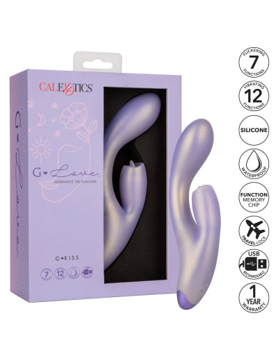 Сиреневый вибратор-кролик GKiss - 19 см.