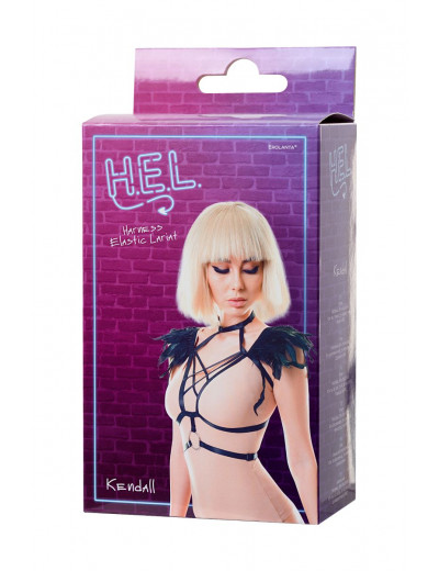 Черная портупея H.E.L. Kendall с перьями