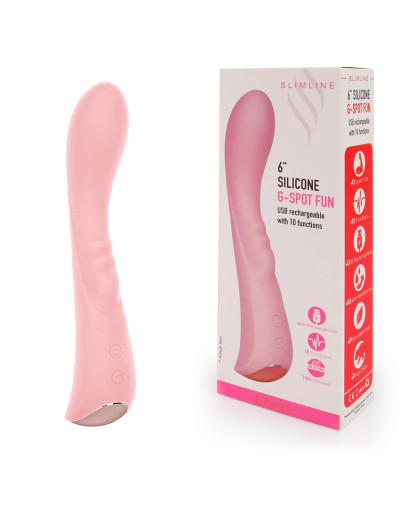 Нежно-розовый вибромассажер 6  Silicone G-Spot Fun - 19,1 см.