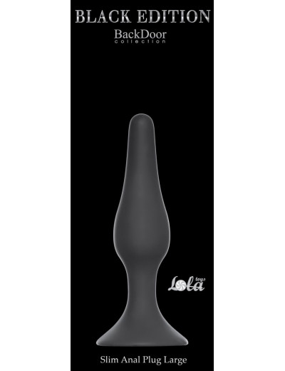 Чёрная анальная пробка Slim Anal Plug Large - 12,5 см.