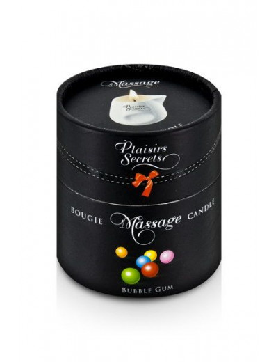 Массажная свеча с ароматом бубль-гума Bougie de Massage Gourmande Bubble Gum - 80 мл.