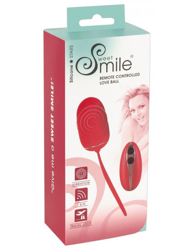 Красное виброяйцо Remote Controlled Love Ball с пультом ДУ